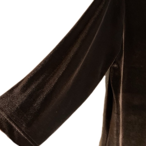 Vintage 90’s Velvet Midi Dress Chocolate Brown crushed grunge Whimsigoth size M - Picture 6 of 8